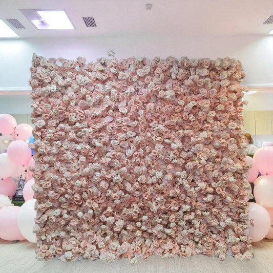 Light Pink Flower Wall | 2.4m x 2.4m Romantic Backdrop Hire