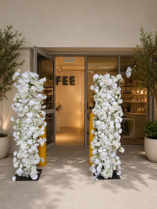 White & Off-White Flower Stands | Set of 2 with Size Options