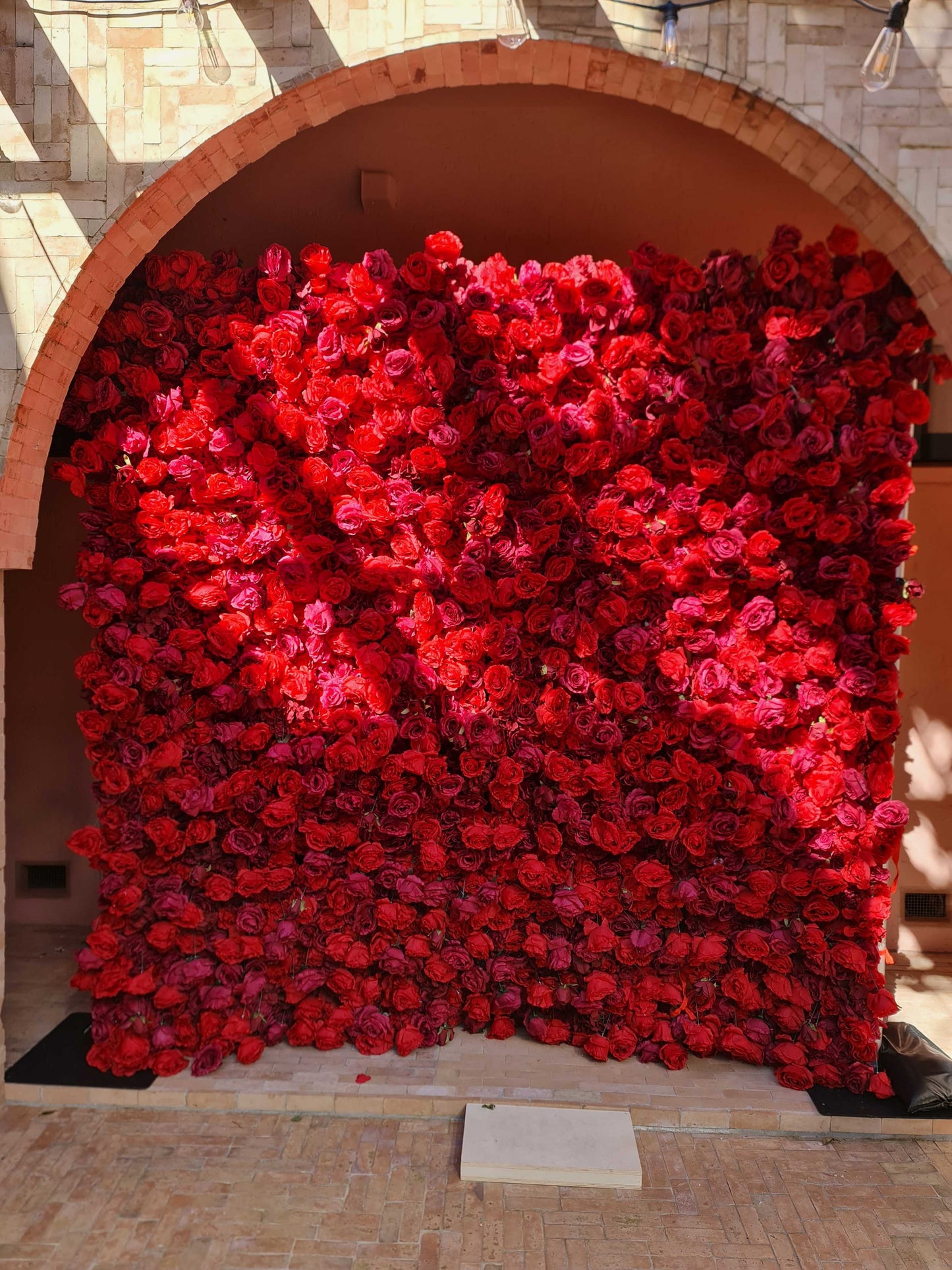 Luxury Red Rose Flower Wall 2.4m x 2.4m