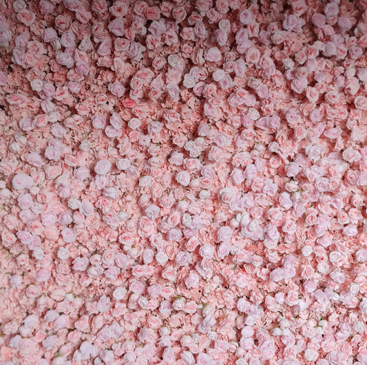 Light Pink Flower Wall | 4.8m x 2.4m Romantic Backdrop Hire