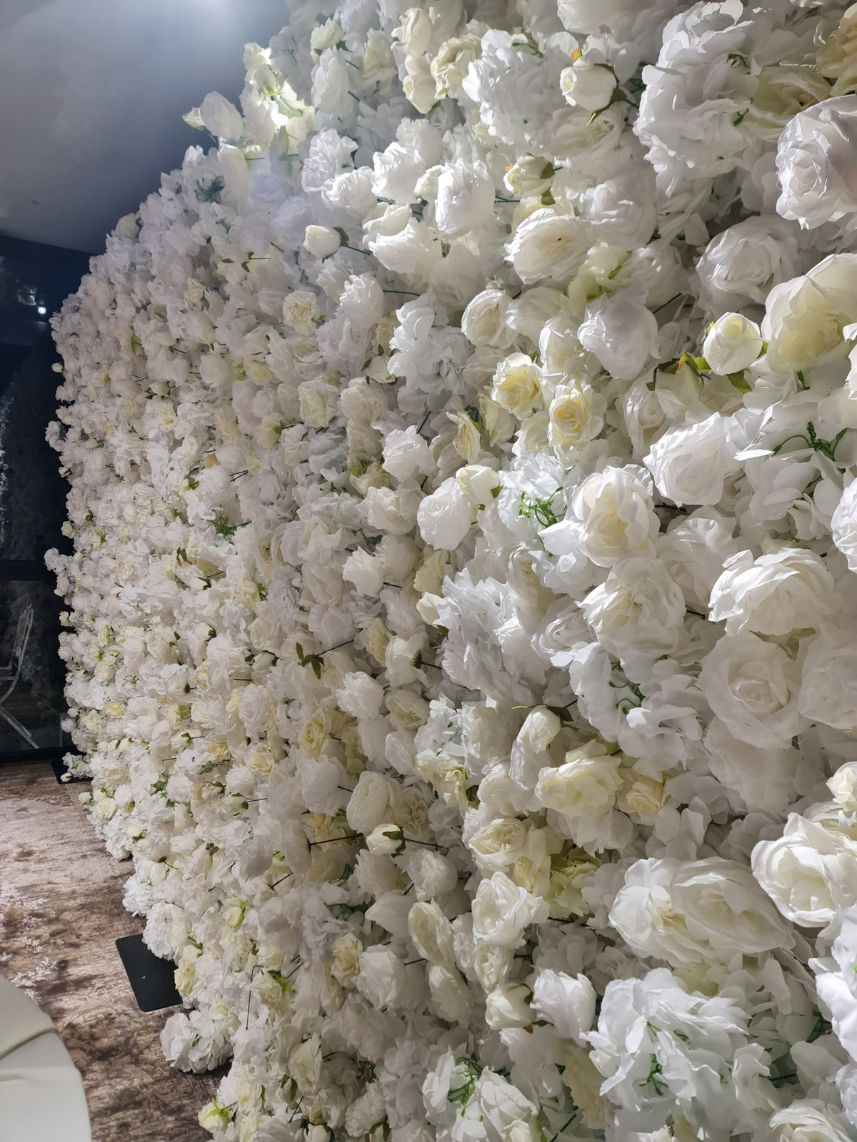 White & Off-White Flower Wall | 2.4m x 2.4m Elegant Backdrop Hire for Sydney wedding reception and event backdrop styling, pr