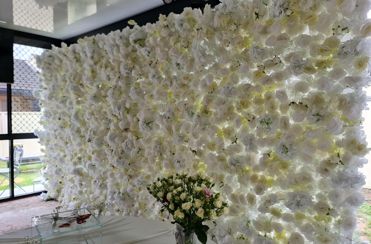 White & Off-White Flower Wall