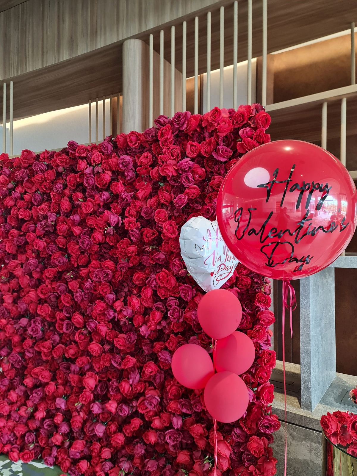 Luxury Red Rose Flower Wall 2.4m x 2.4m for Sydney wedding reception and event backdrop styling, product photo 5