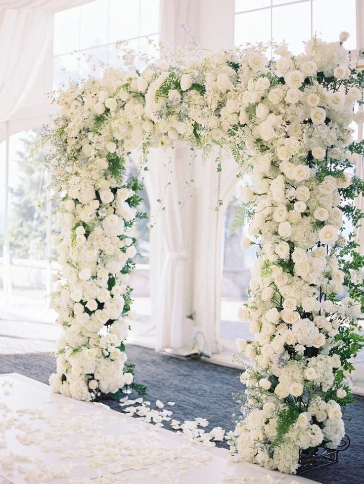 White & Off-White Flower Arch Hire | 2.4m Entrance Archway