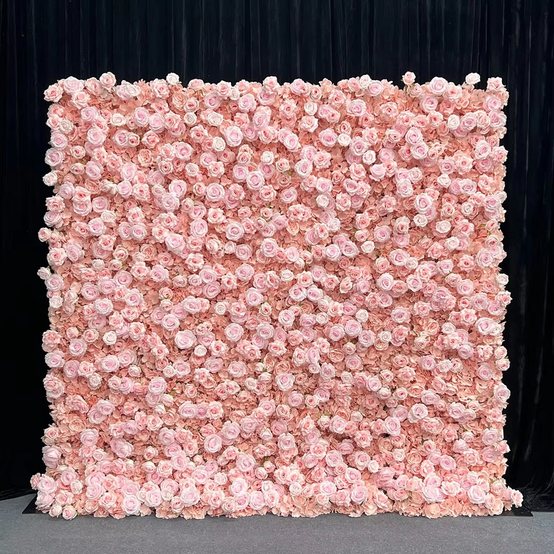 Light Pink Flower Wall | 2.4m x 2.4m Romantic Backdrop Hire