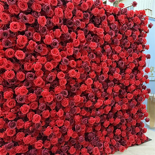 Luxury Red Rose Flower Wall 2.4m x 2.4m
