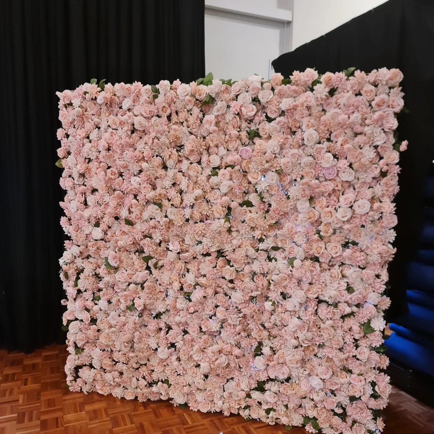 Charming Pink Flower Wall | 2m x 2m Romantic Backdrop Hire