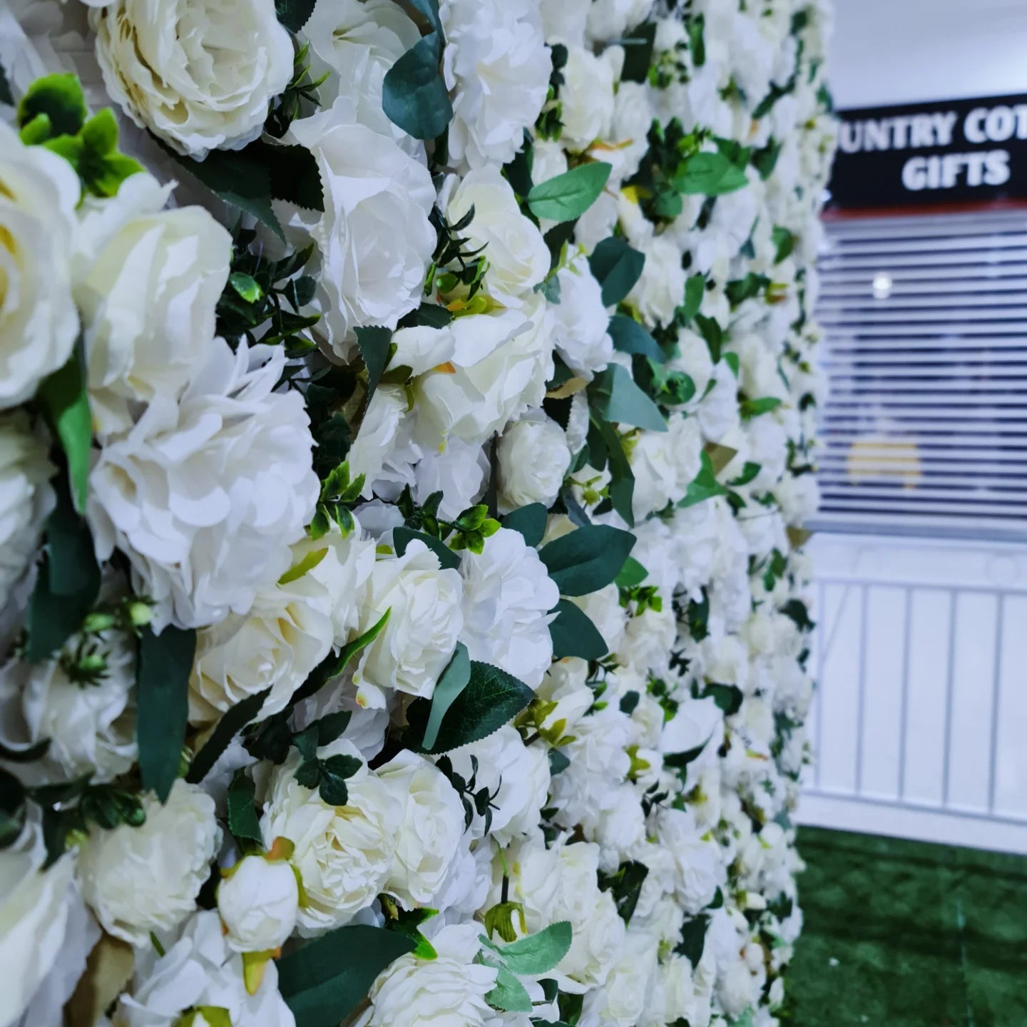 Classic White Flower Wall | 2m x 2m Elegant Backdrop Hire
