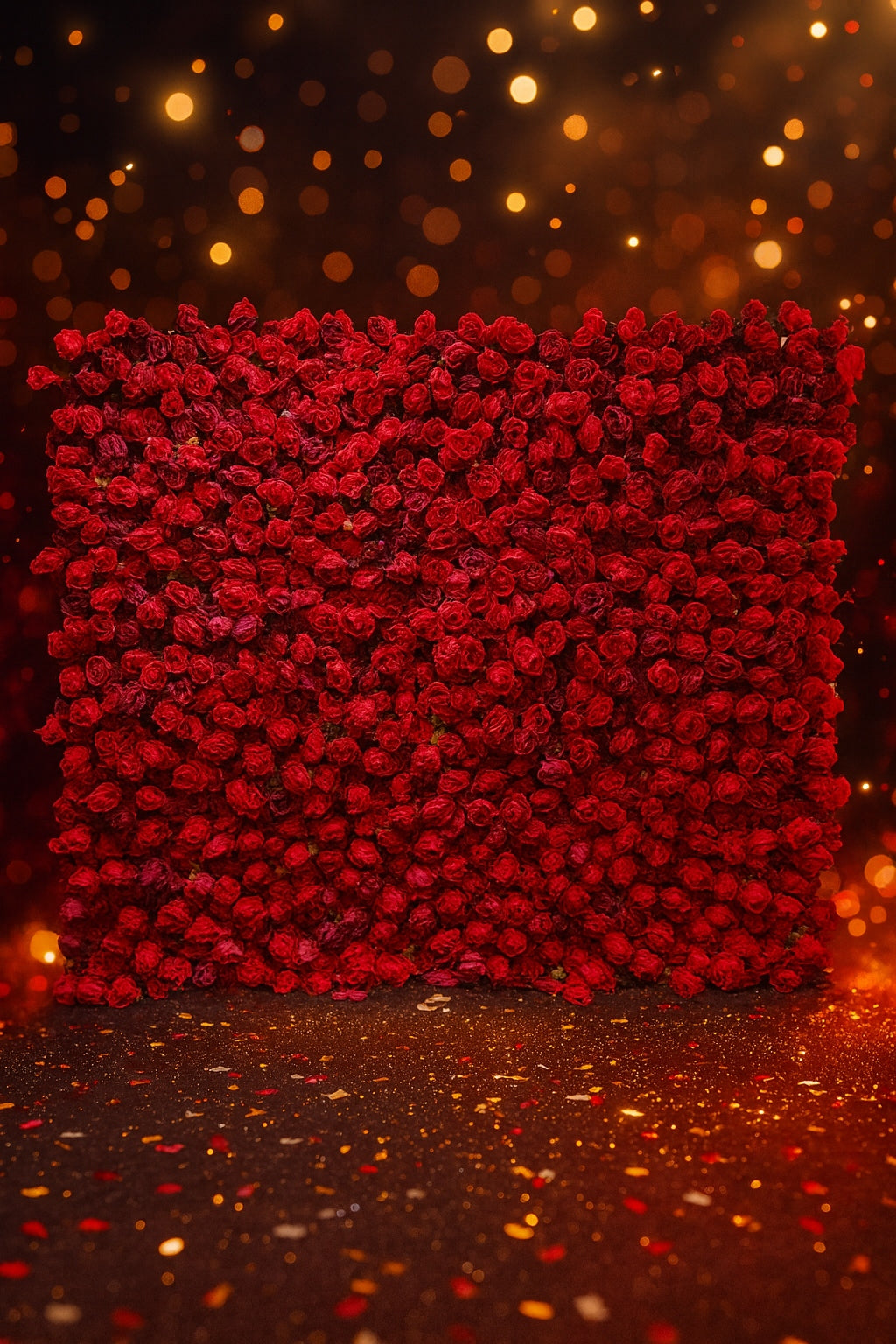 Luxury Red Rose Flower Wall 2.4m x 2.4m