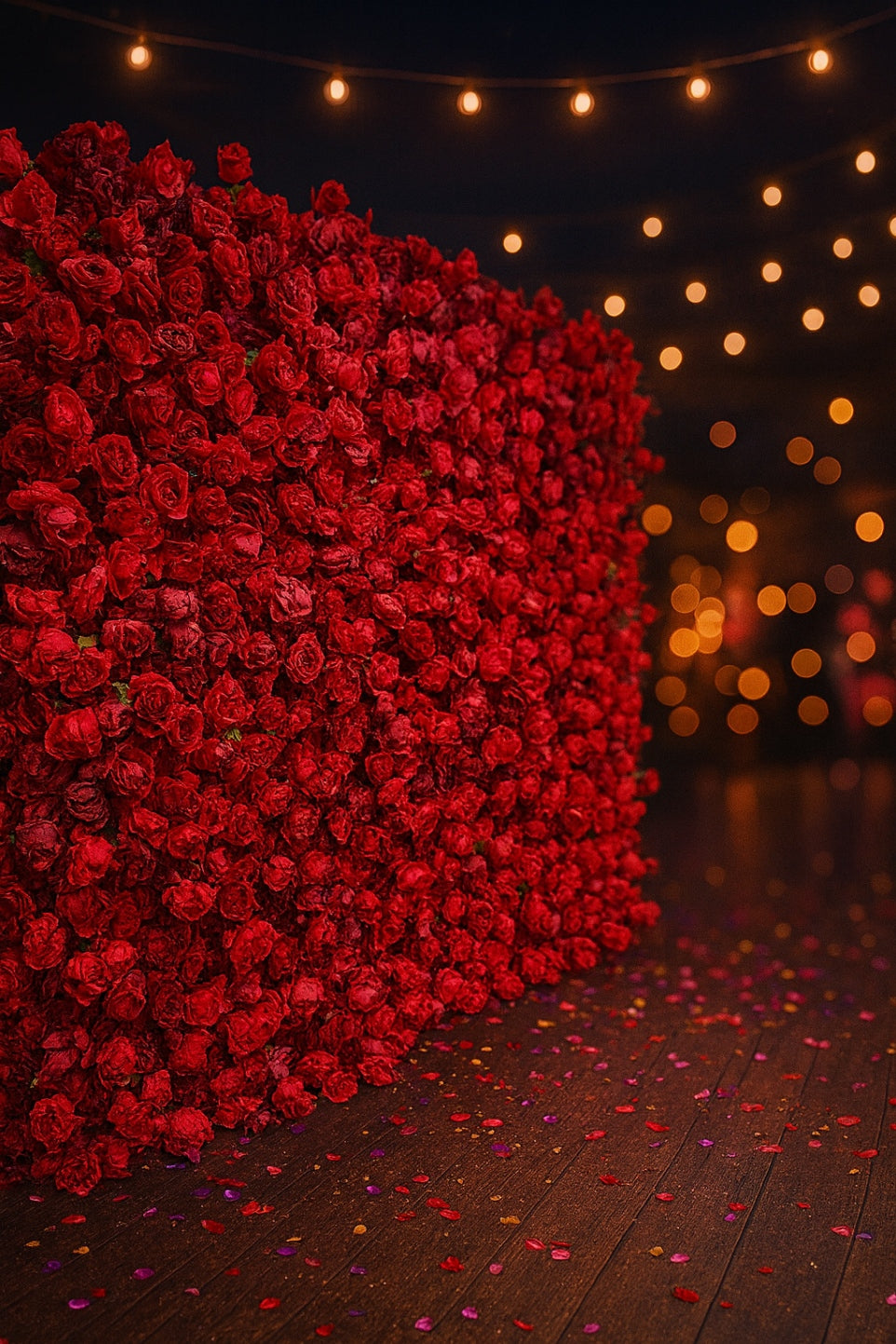 Luxury Red Rose Flower Wall 2.4m x 2.4m