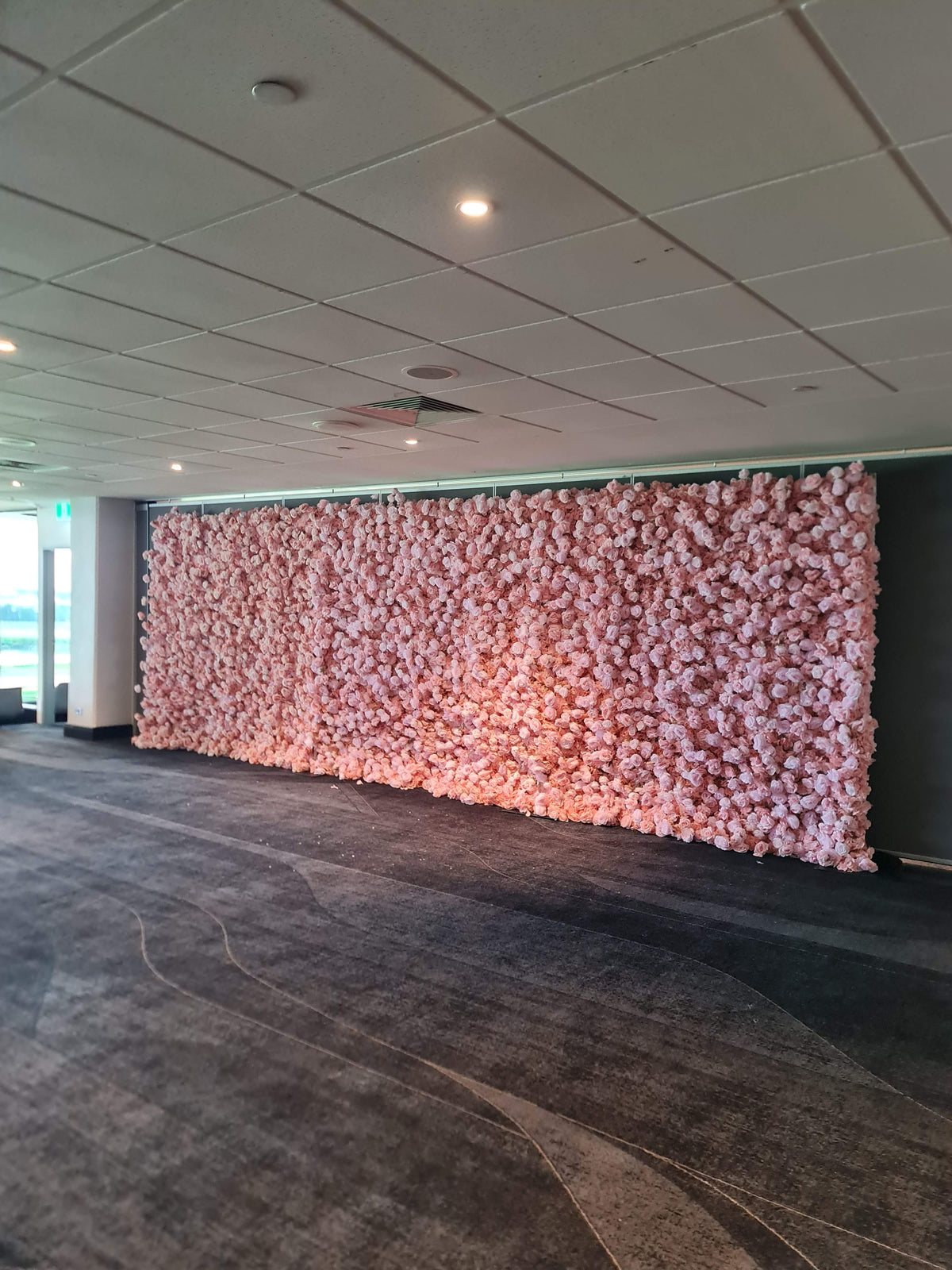 Light Pink Flower Wall Hire Sydney | Romantic Wedding Backdrop 7.2 x 2.4m – OMG Decoration