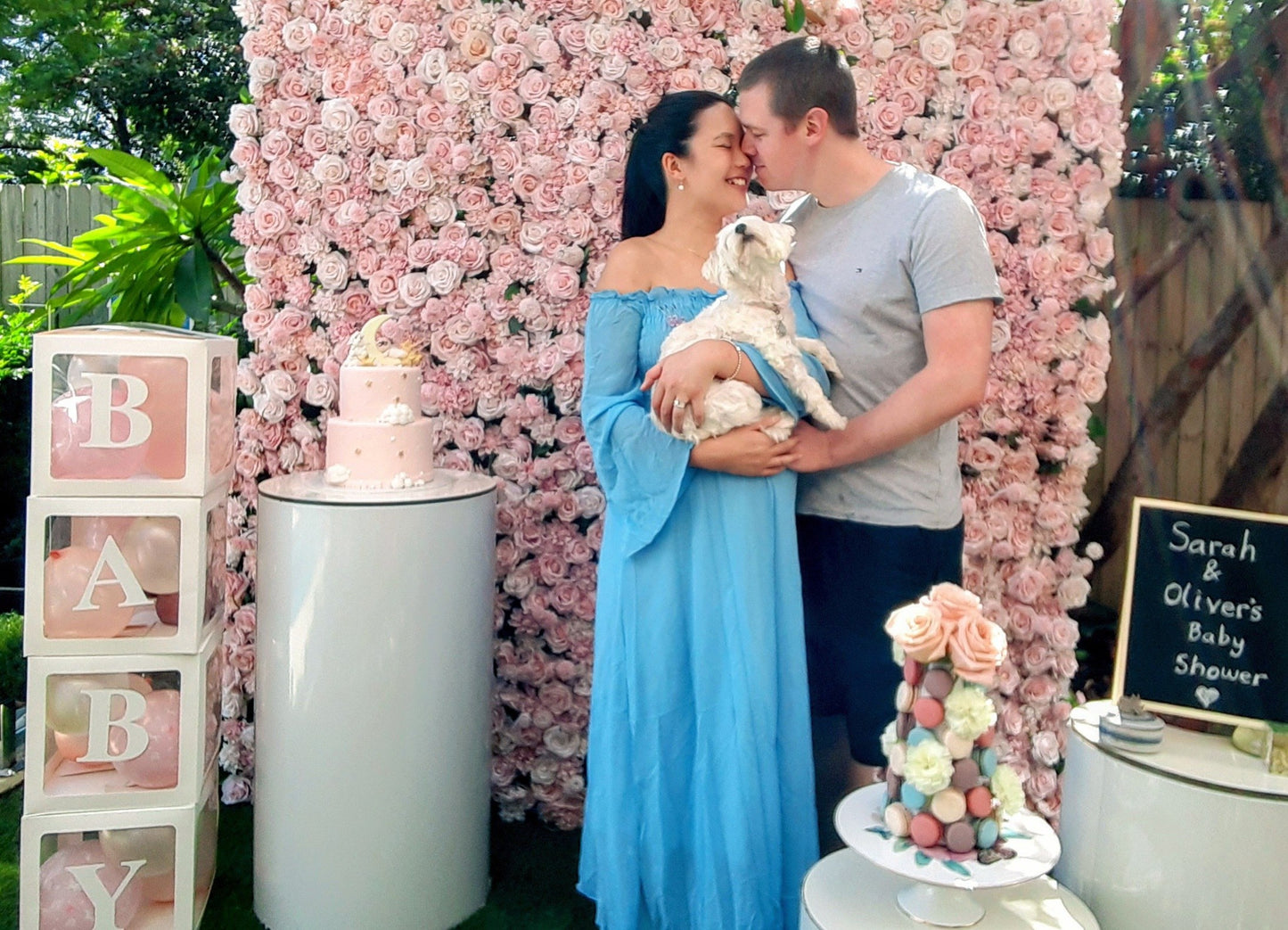 Charming Pink Flower Wall | 2m x 2m Romantic Backdrop Hire