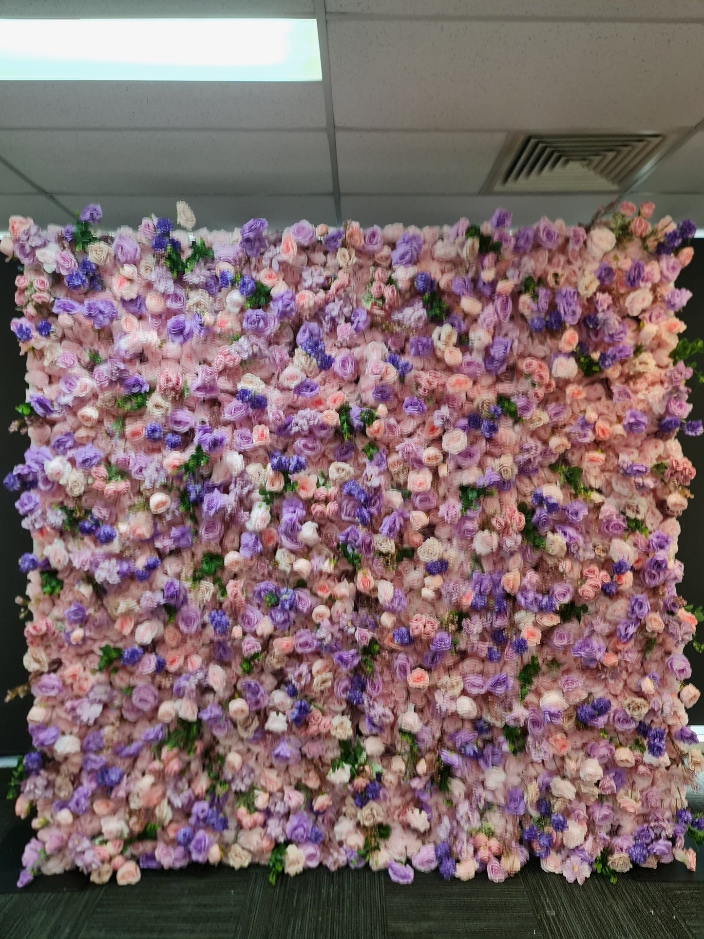 Vibrant Purple & Pink Mixed Flower Wall | 2.4m x 2.4m Backdrop Hire
