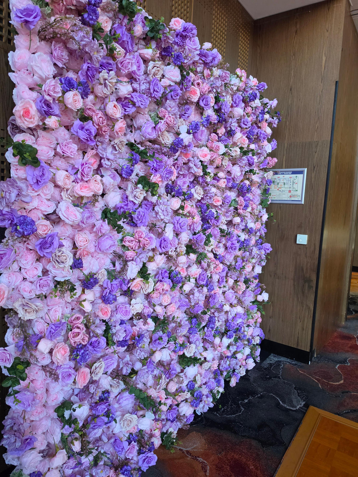 Purple & Pink Flower Wall Hire Sydney | 2.4 x 2.4m Event Backdrop – OMG Decoration for Sydney wedding reception and event bac