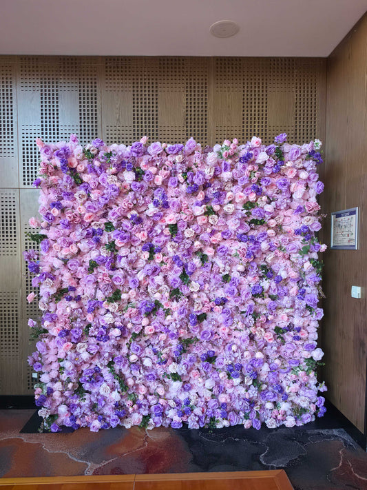 Purple & Pink Flower Wall Hire Sydney | 2.4 x 2.4m Event Backdrop – OMG Decoration for Sydney wedding reception and event bac