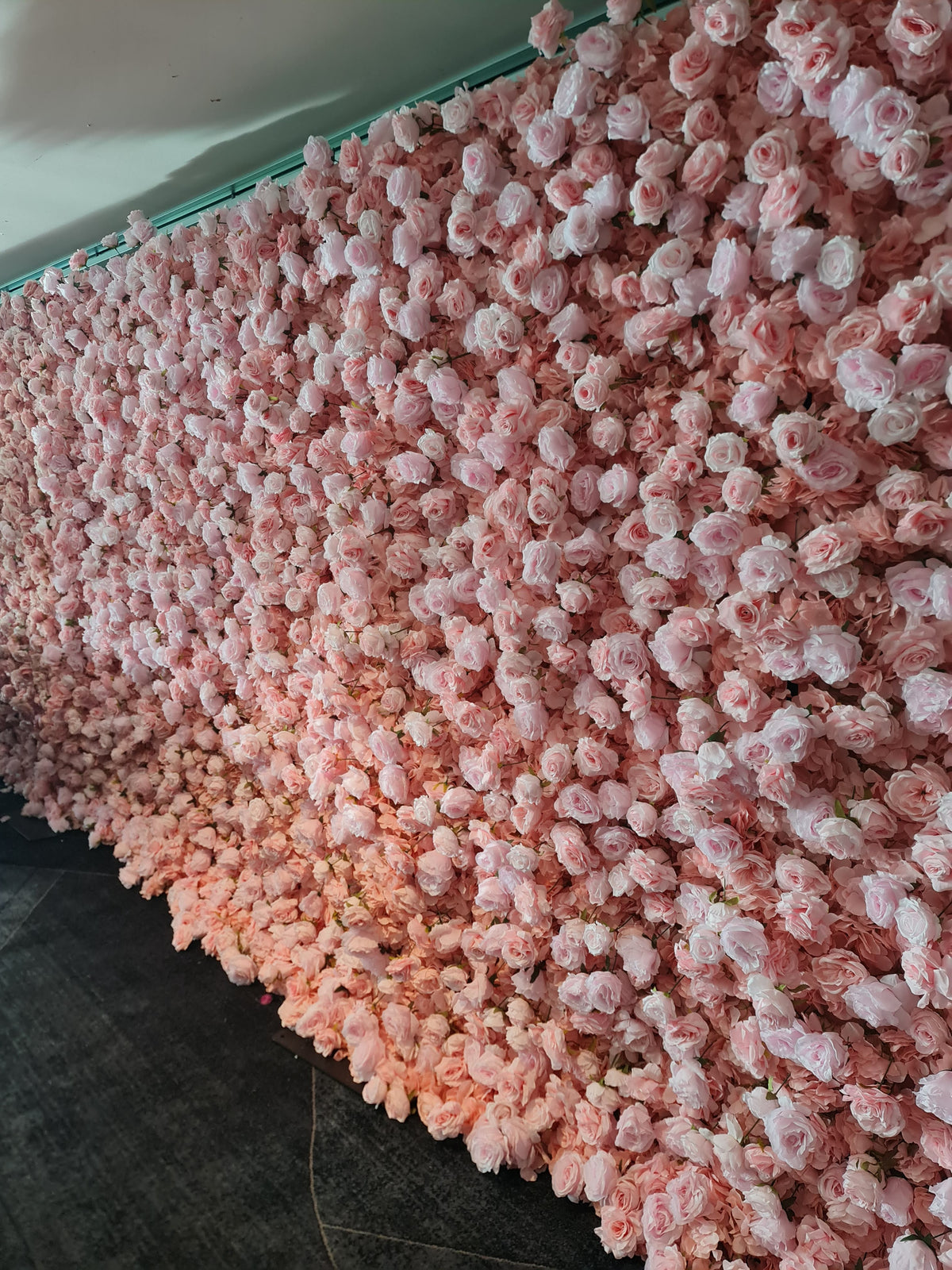 Light Pink Flower Wall Hire Sydney | Romantic Wedding Backdrop 7.2 x 2.4m – OMG Decoration