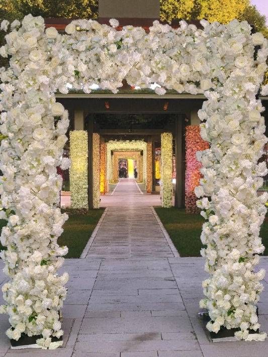 White & Off-White Flower Arch Hire | 2.4m×2.4mEntrance Archway