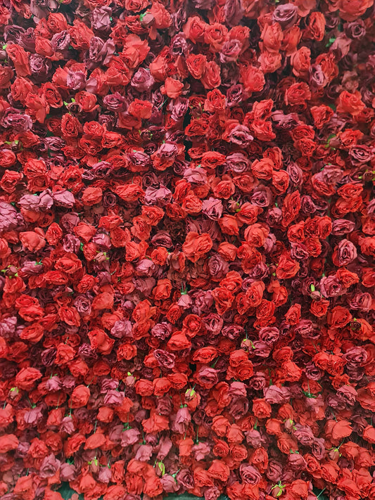Luxury Red Rose Flower Wall 2.4m x 2.4m