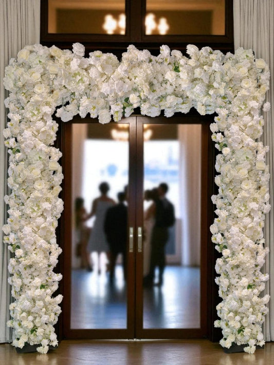 White & Off-White Flower Arch Hire | 2.4m×2.4mEntrance Archway