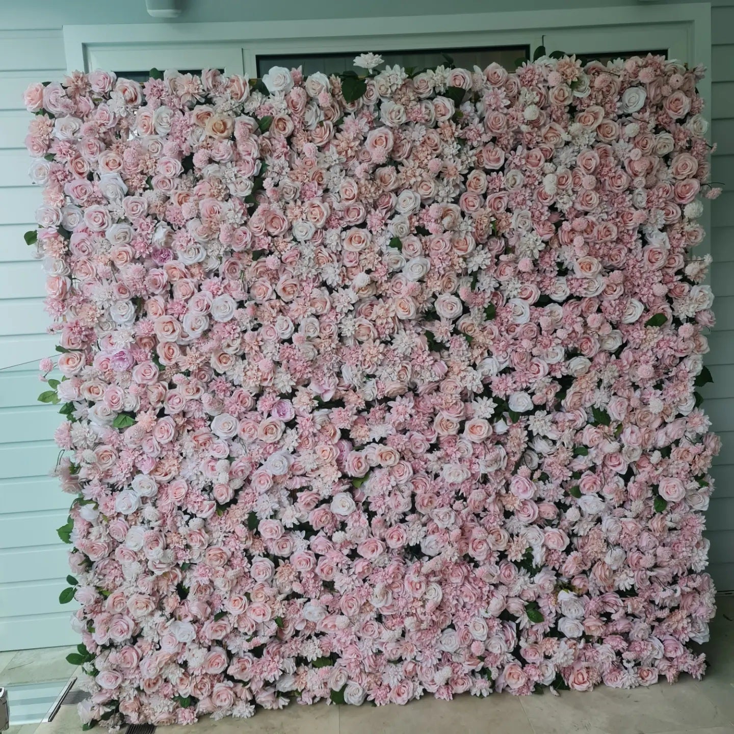 Charming Pink Flower Wall | 2m x 2m Romantic Backdrop Hire