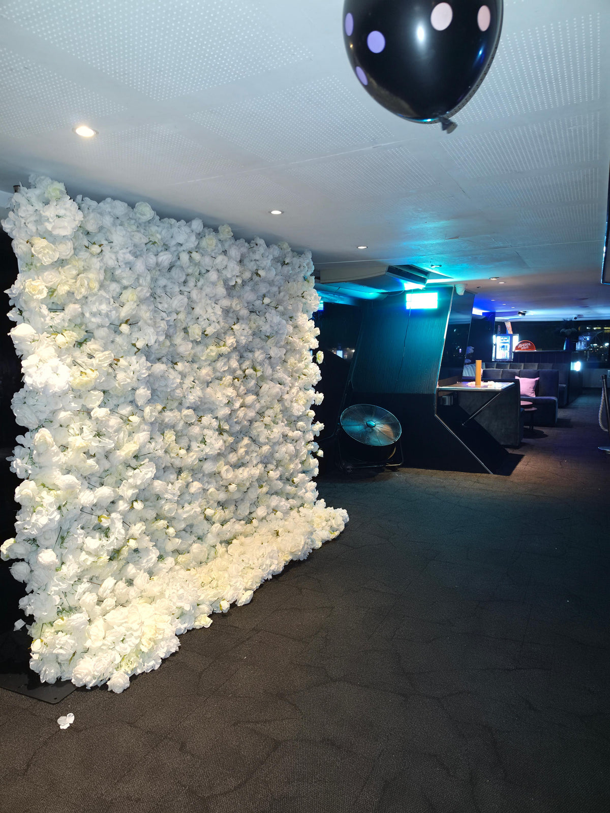White & Off-White Flower Wall | 2.4m x 2.4m Elegant Backdrop Hire for Sydney wedding reception and event backdrop styling, pr